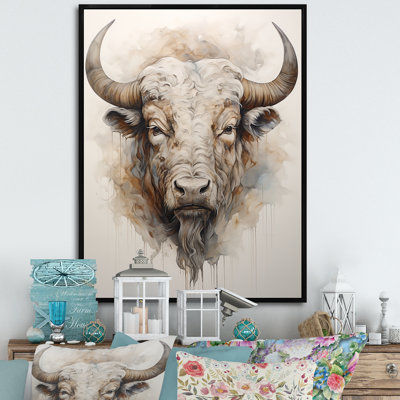 Tête de bison Buffalo III sur toile
