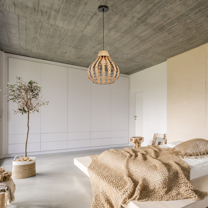 Luminaire suspendu en rotin l 13 po Vanessa 