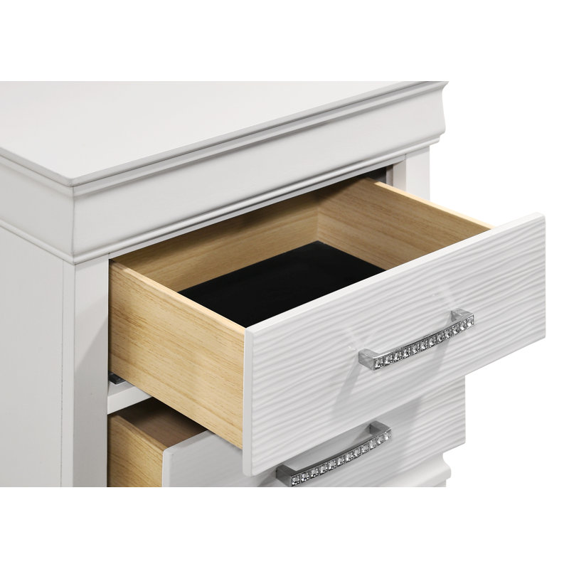 Ensemble de chambre à coucher standard 4 pièces Mayodan, Grand, Blanc