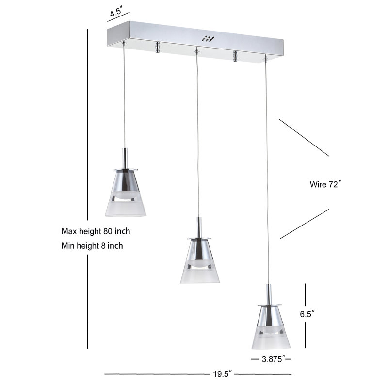 Mcginty 3 - Light Chrome/Clear LED Cluster Pendant
