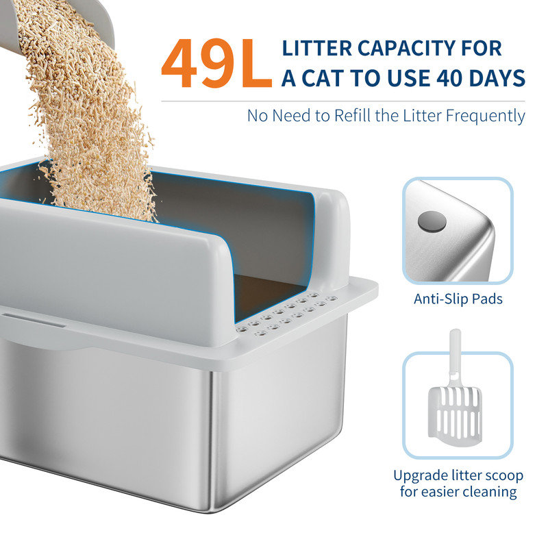 Polypropylene Litter Box, 35.32cm H x 40.64cm W x 59.94cm D