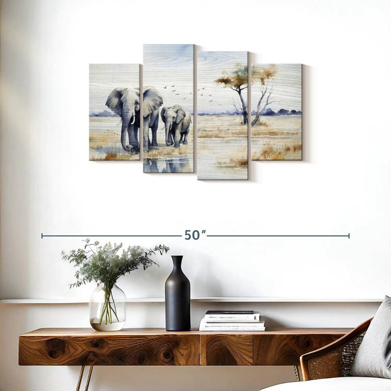 Brampt Wilderness Elephants, 22" H x 36" W