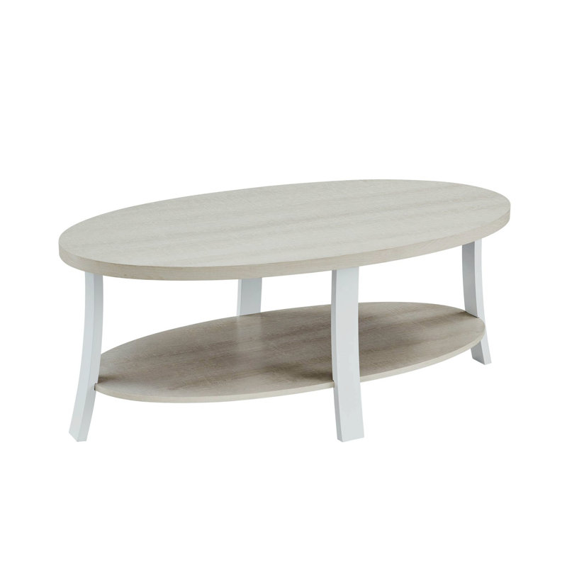 Hansmeier Solid Wood Top Coffee Table, White