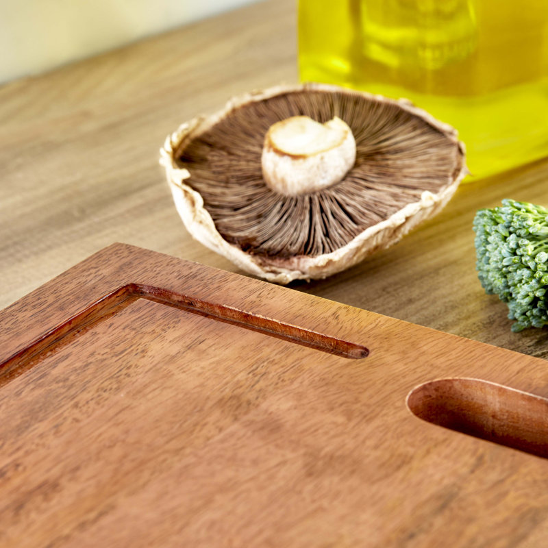 Tower T847044 Multi-Purpose Chopping Board with Ceramic Bowls, Mango Wood