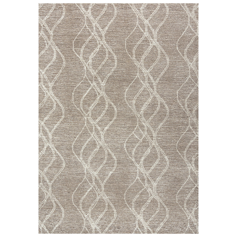 Tapis 100% laine touffeté à la main Atzi, Rectangle 5 pi x 7 pi 6 po