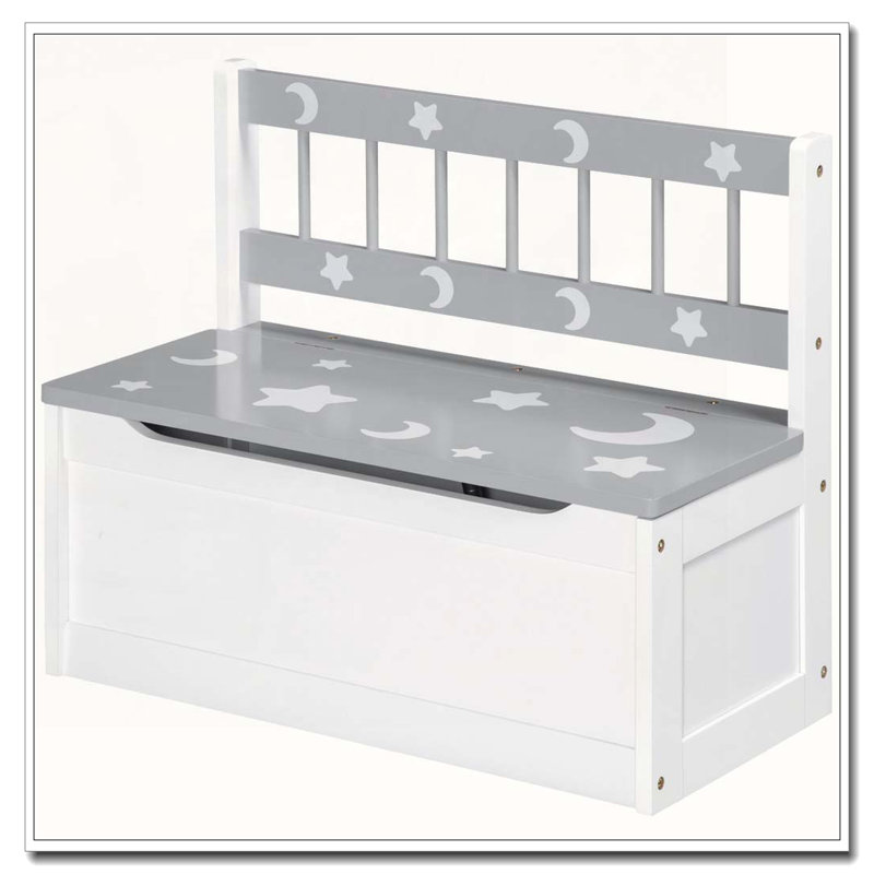 Banc de rangement pour tout-petits avec grand intérieur pour salle de jeux