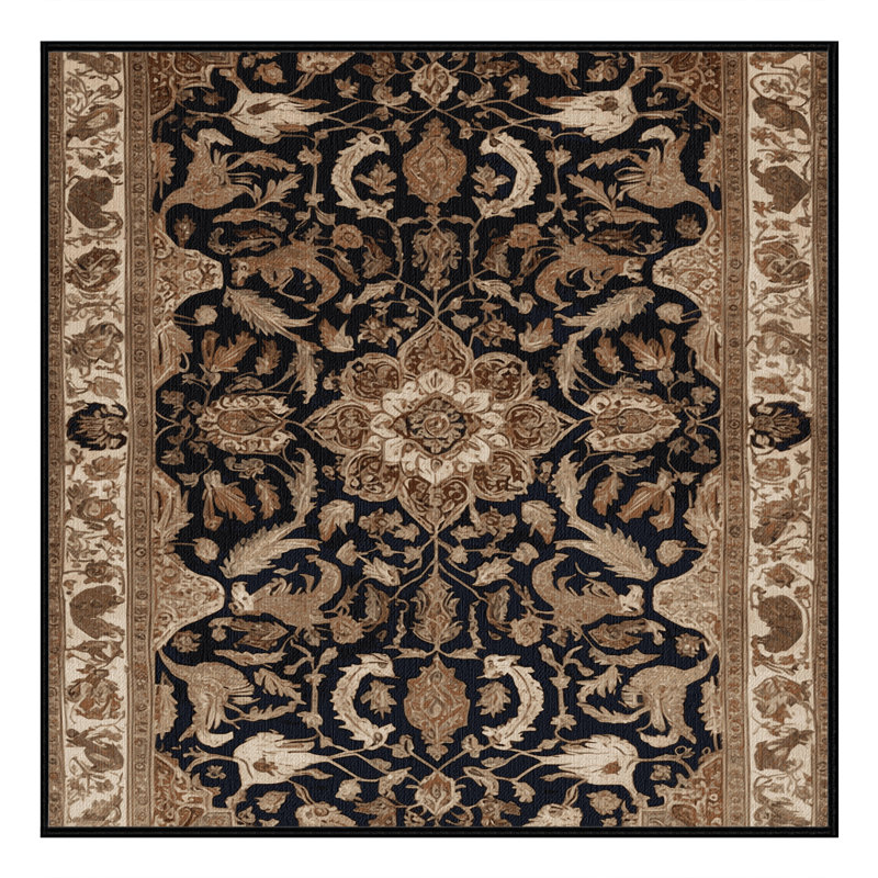 Tapis brun lavable à la machine, Carré 6 pi