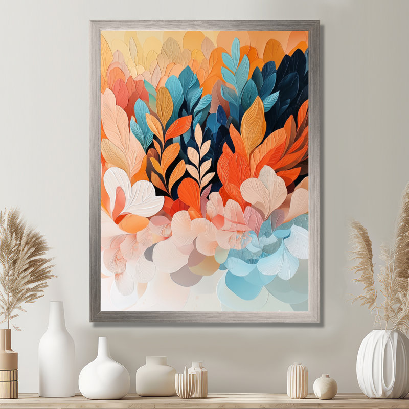 Katy - impressions sur toile abstraites, Impression d'un seul cadre photo, Argent argent, 20" H x 12" W