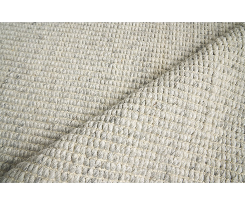 Hesse Hand-Loomed Polyester/Cotton Light Silver Area Rug, Rectangle 6' x 9'