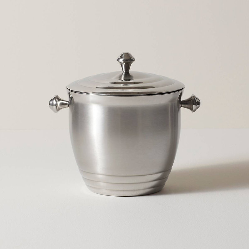 Tuscany Stainless Steel Insulated Ice Bucket with Lid and Handles