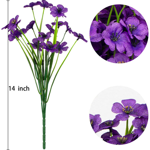 GRNSHTS Artificial Flowers Outdoor 6 Bundles UV Resistant Fake Flowers