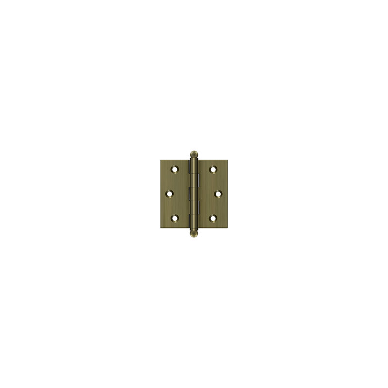 Deltana CH2525U5 2-1/2" x 2-1/2" Hinge, w/ Ball Tips in Antique Brass Pair