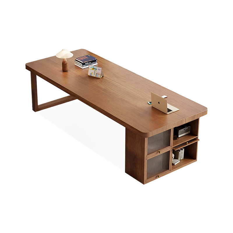 Walnut Rectangular Solid Wood Executive desk, 29.53"H*94.49"W*39.37"D