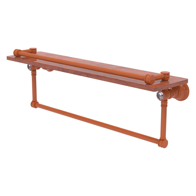 Tablette flottante en cristal Carolina avec barre à serviettes, H 7,4 po x l 22 po x P 5,54 po, Étincelle d'automne
