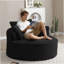 Chaise ronde avec accoudoirs modernes en velours côtelé et siège profond avec accoudoirs modernes en velours côtelé Comfy-1121061579