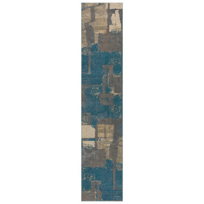 Tapis bleu abstrait Sanaa