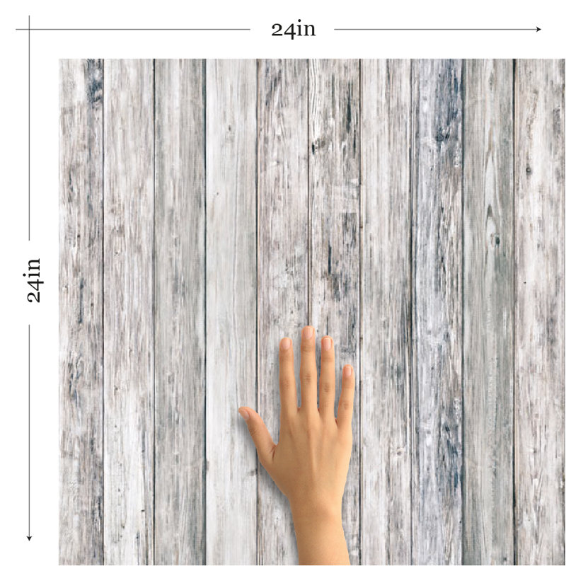 Panneau de papier peint à peindre Naglis, L 48 po x l 24 po, Gris