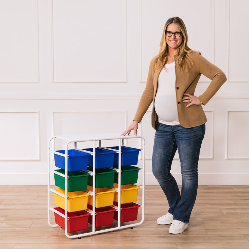 Primary Color Modular Kids Storage Rack with 12 Bins