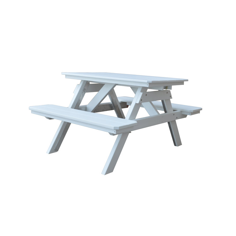 Table de pique-nique rectangulaire, L 44 po x L 60 po, Blanc