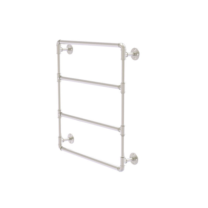 Barre à serviettes murale Bayer, Nickel satiné, 31"H x 30"L x 4.4"D