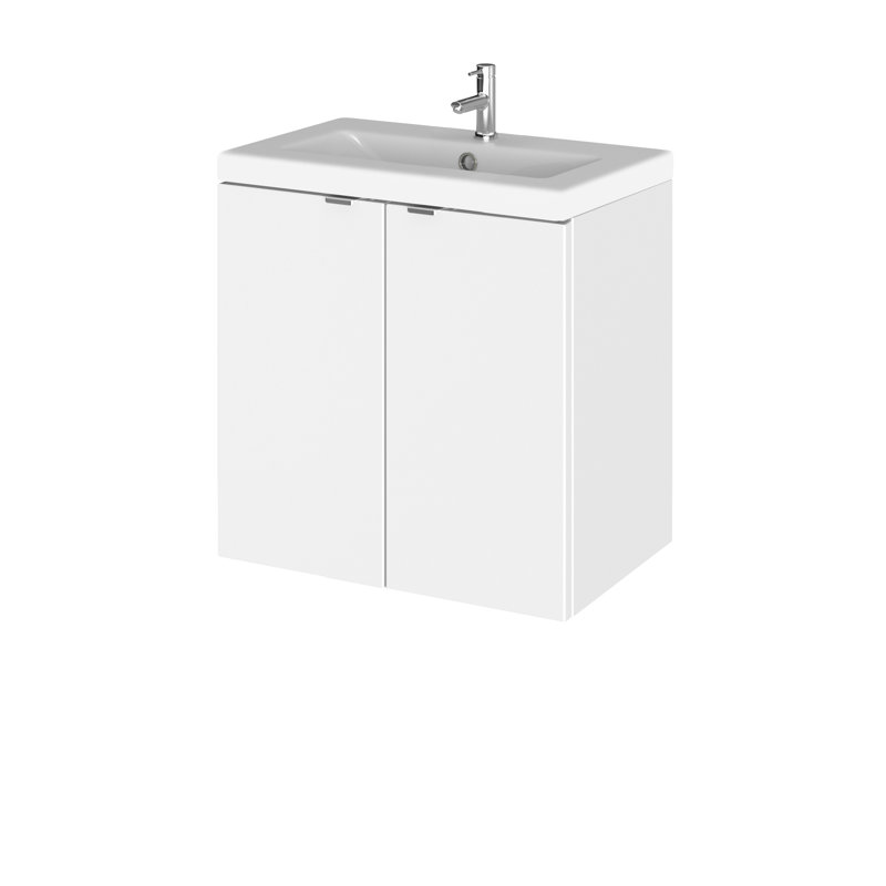 Fusion 505 mm Single Vanity with Integrated Basin, Gloss White