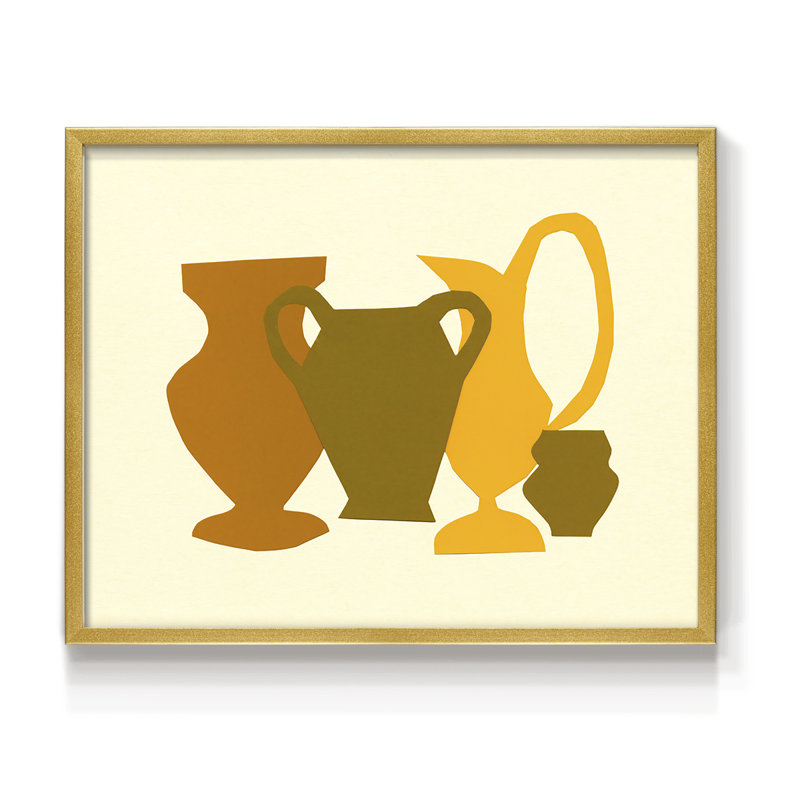 Posing Pottery II -Framed Print - Restickable, 22'' H x 28'' W