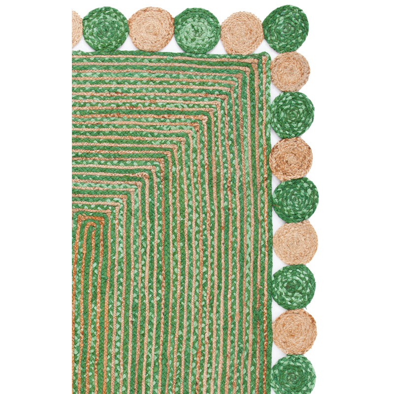 Tapis en jute de coton tissé à la main Sherise, Rectangle 9 pi x 12 pi