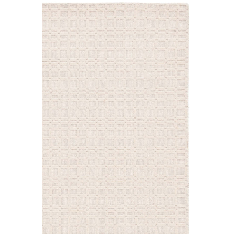 Keyonie Hand Loomed Wool/Cotton Geometric Rug in Ivory, Rectangle 8' x 10'