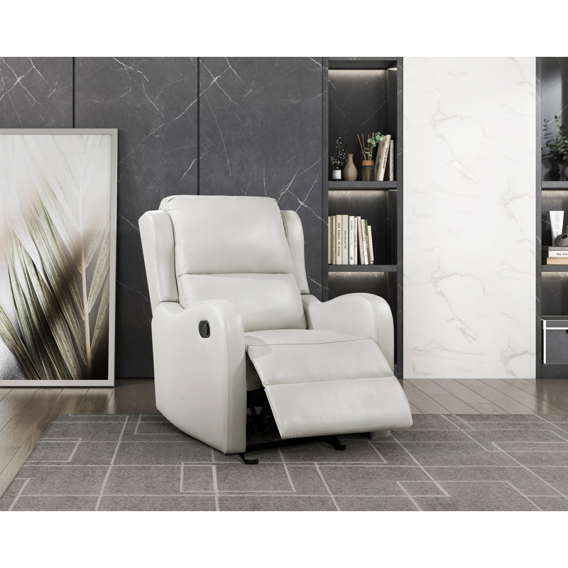 Faux Leather Upholstery Glider Reclining Chair 1Pc Living Room Furniture Comfort Seating Gentle Motion, Taupe