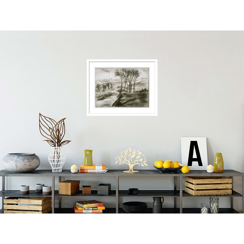 «Landscape Near Osny (State II)» par Camille Pissarro, impression giclée encadrée, H 17,59 po x l 21,75 po