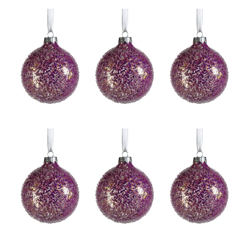 Ornement boule Harlun The Holiday Aisle®, H 3,25 po x l 3,25 po x P 3,25 po, Rose