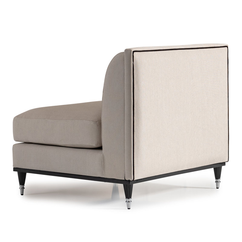 La Francaise 39'' Wide Slipper Chair, Cream/Ivory Polyester Blend