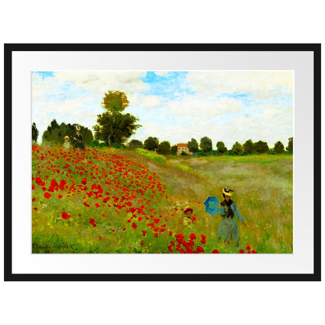 Gerahmter Kunstdruck Fields Around Argenteuil von Claude Monet