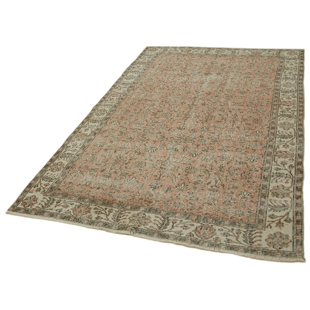 Vintage Beige Vintage Wool Handmade Area Rug