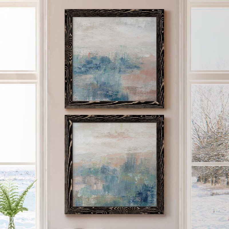 Cottage Grove I - ensemble de 2 peintures, H 20 po x l 40 po x P 1,5 po, Papier encadré noir