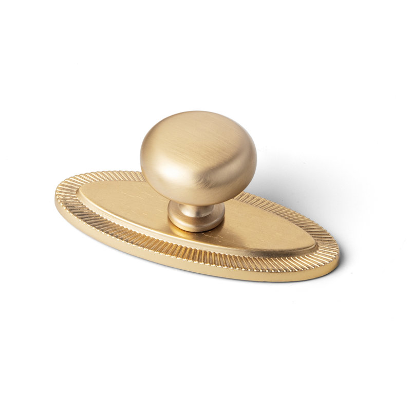 1.14" Diameter Mushroom Knob With Backplate-E, Champagne Bronze