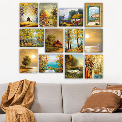 Stunning Decorative MDF Wall Art Set (12 Pieces), 7.9 x 5.9 inches Each | 100% MDF, Thickness: 0.1 inches | Perfect for Home Decor, Living Room, Bedroom - Stylish & Versatile Design to Enhance Any Space