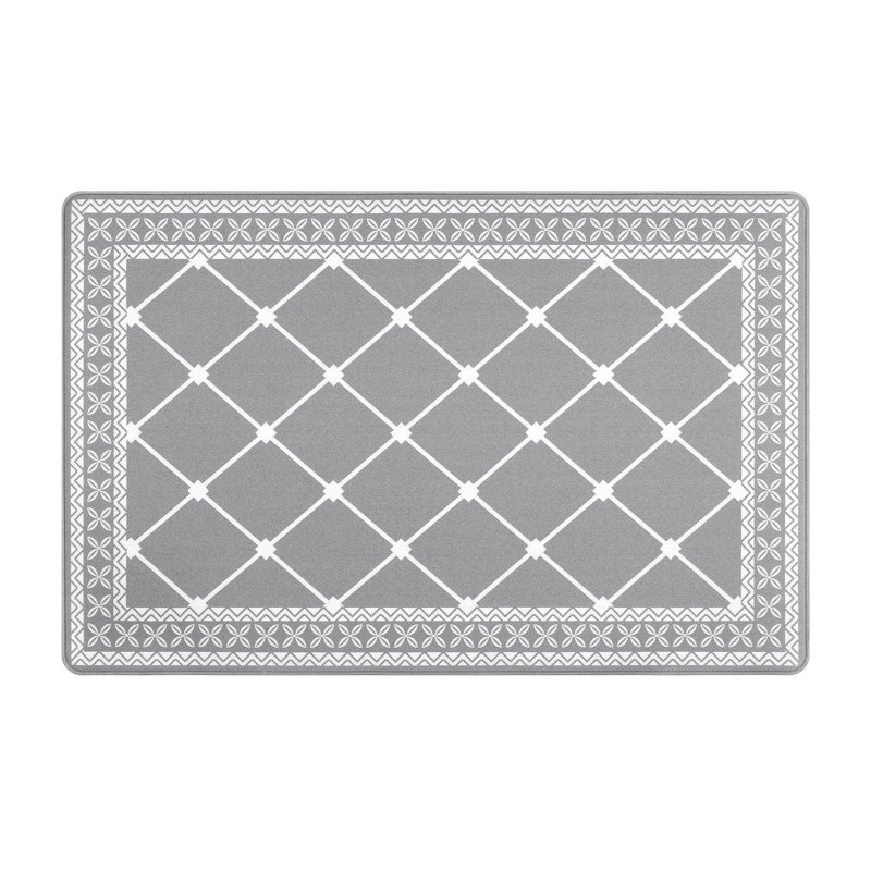 Arleht Anti-Fatigue Non-Skid Waterproof Kitchen Mat, Light Gray, Runner 17" x 28" + 17" x 48"
