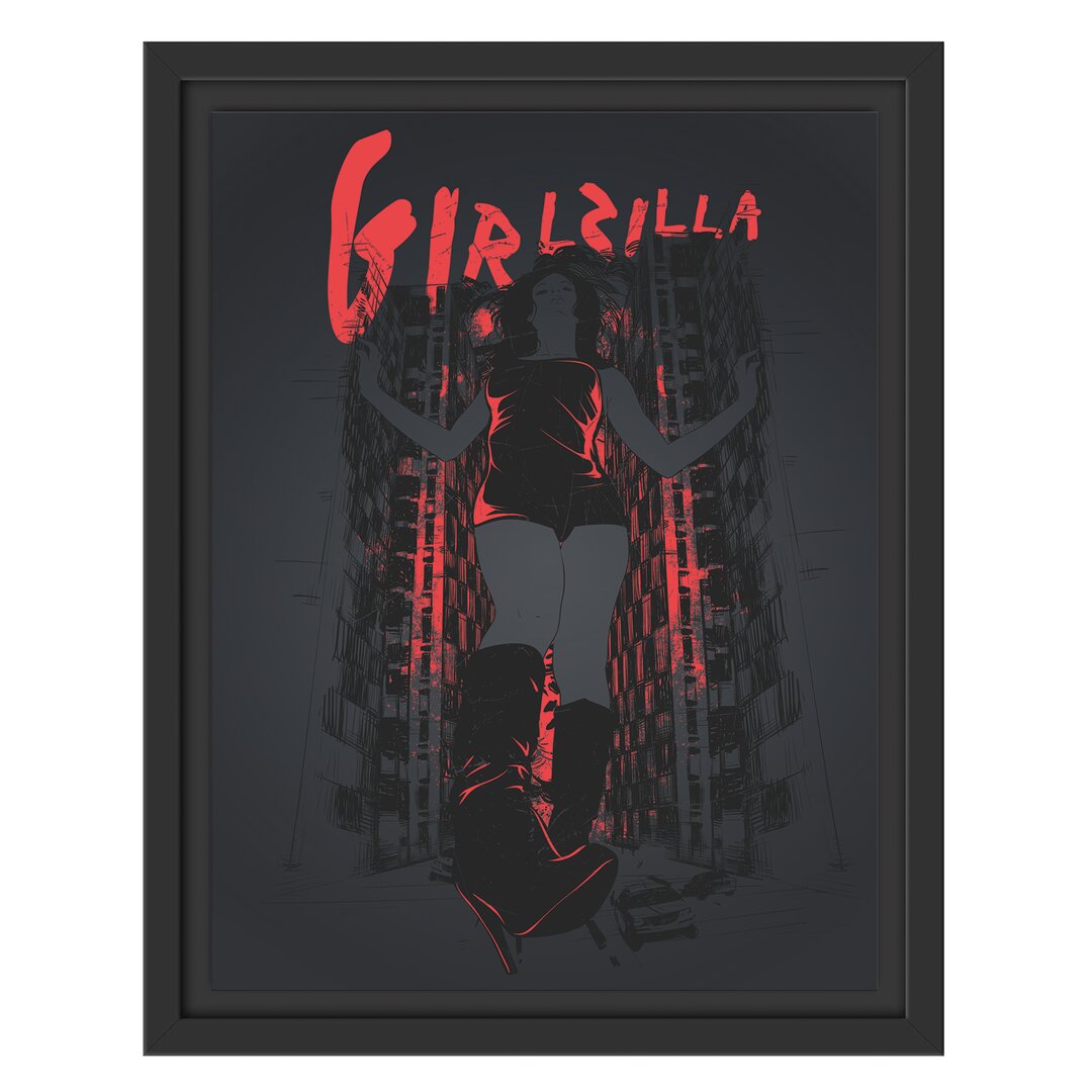 Gerahmtes Wandbild Girlzilla black