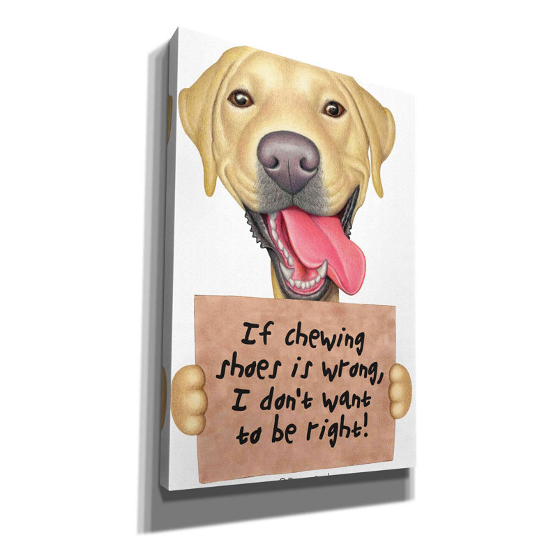 «Yellow Lab tenant sign» par Danny Gordon, art mural sur toile, H 18 po x l 12 po x P 0,75 po