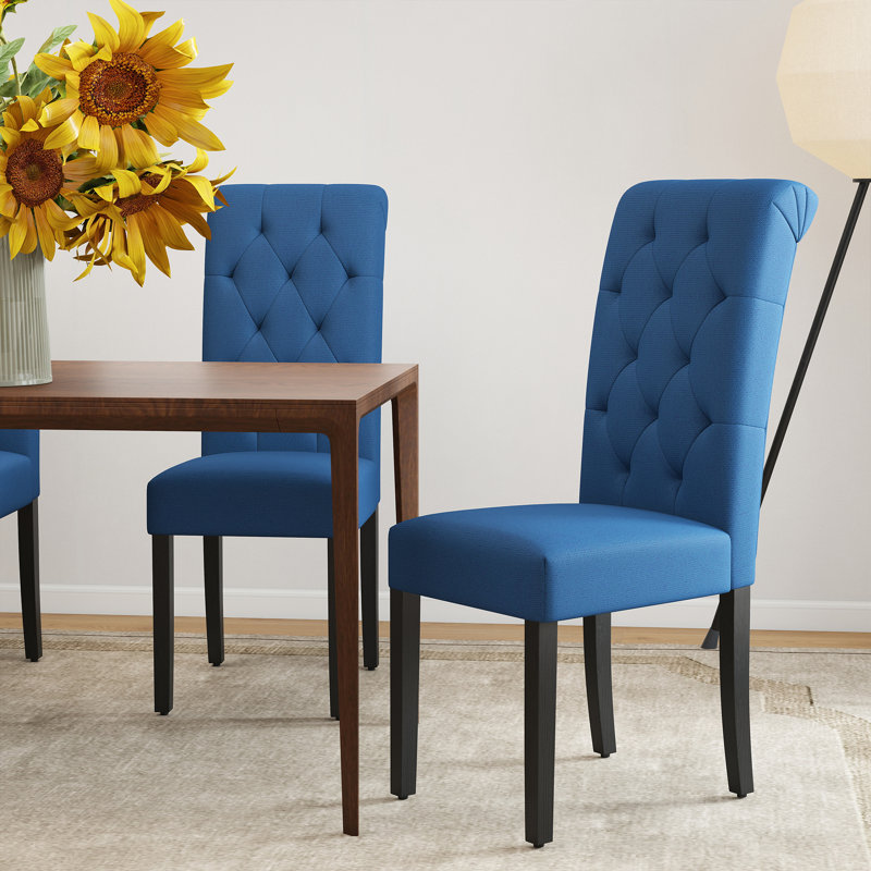 Agastya 18.7'' H Tufted Upholstered Parsons Chair, Blue