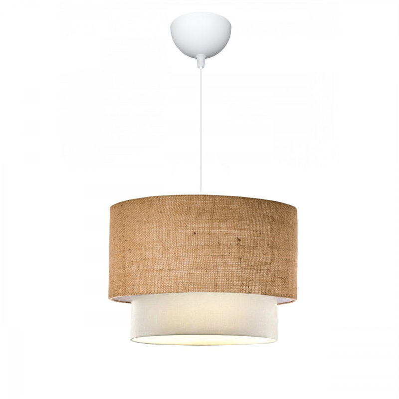 Lustre élégant en tissu beige, 11,8 po x 7,9 po | Hauteur totale: 27,6 pouces | Type de douille: 1 x E27 Max 40W | Éclairage élégant pour le salon, la salle à manger et le vestibule | Parfait pour les décors modernes et classiques
