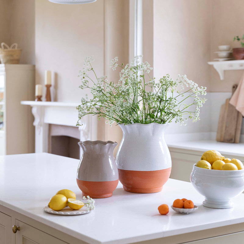 Moreton Ceramic Cachepot, Ivory, 30 cm H x 24 cm W x 24 cm D