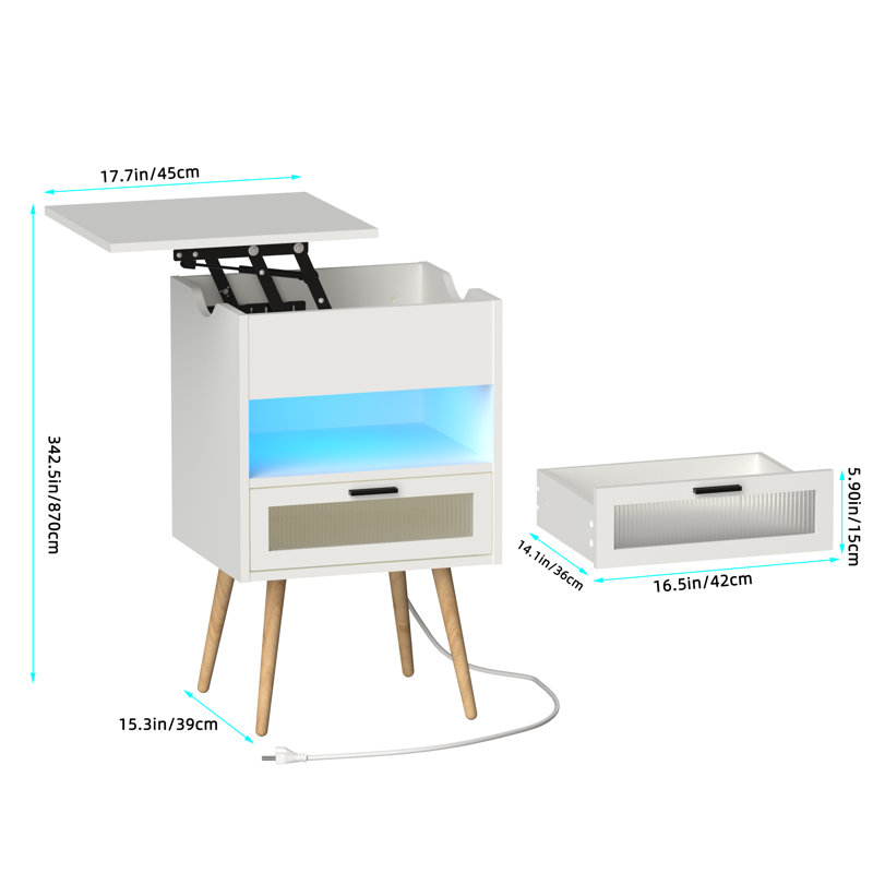 Bonaventura 45cm W Manufactured Wood Bedside Table