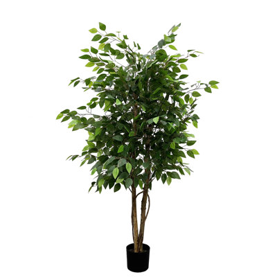 XBrand 63-Inch Artificial Ficus Tree – Realistic Indoor Faux Plant with Bendable Branches and Pre-Potted Design for Home or Office Décor