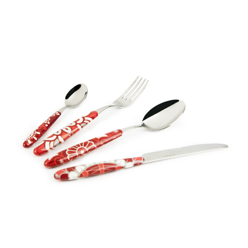 Excelsa Mandala Red Cutlery Set 24 Pieces