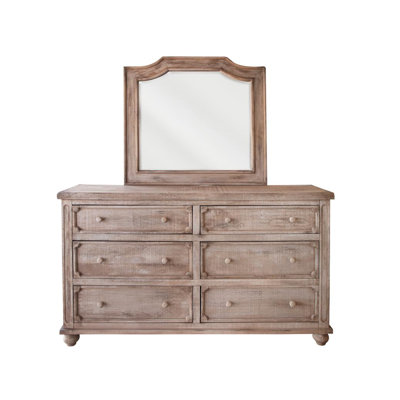 Commode Aruba à 6 tiroirs avec miroir