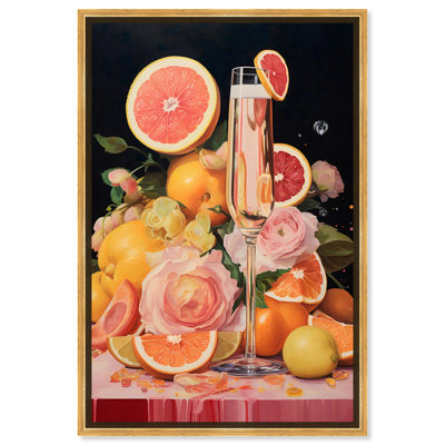 Grapefruit Champagne Drinks and Spirits Wall Art by Art Remedy
