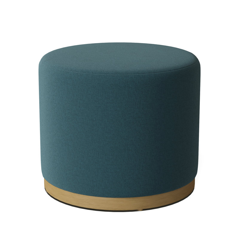 Corbin 18.5" Wide Round Standard Ottoman, Charcoal, Turquoise (8789 91)