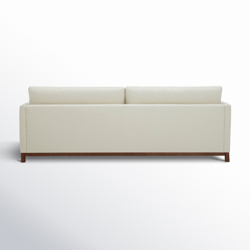 Liz Upholstered Sofa, Effie Linen Performance Linen, Dark Brown, 32.28"H x 101.97"W x 39.37"D